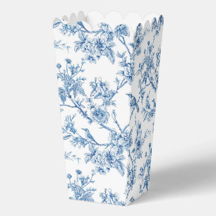 Ballotins Chinoiserie florale oiseaux bleus et blancs