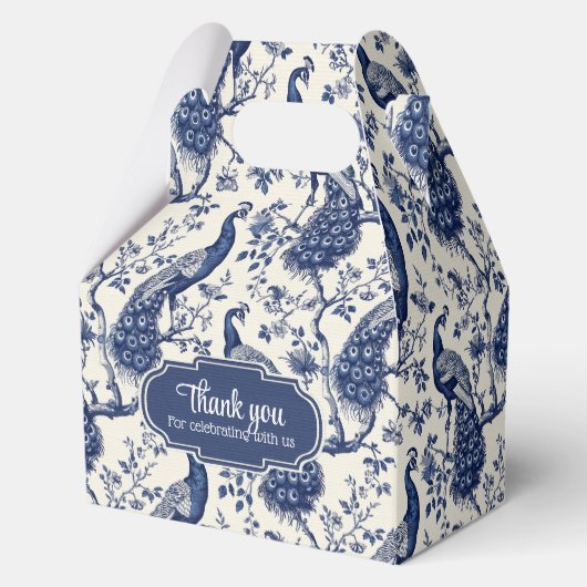 Ballotins Chinoiserie Style Peacock Thème Mariage Favor Box (Verso)
