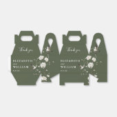 Ballotins Chinoiserie vert olive Merci Mariage Floral (Déplié)