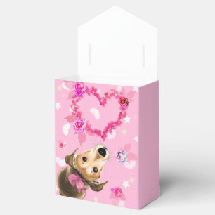 Ballotins Chiot avec ruban rose - Amour
