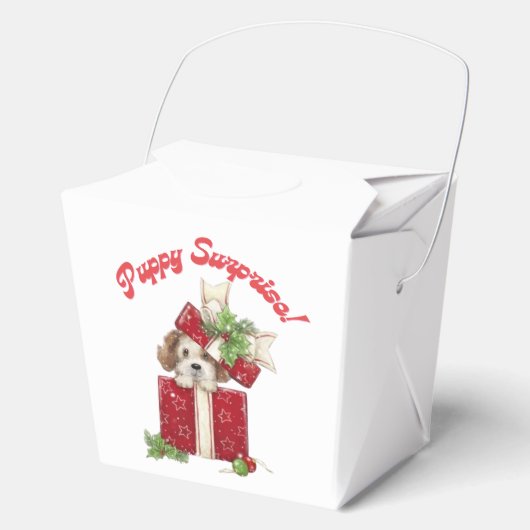 Ballotins Chiot de Noël en boîte cadeau vacances Surprise (Recto)