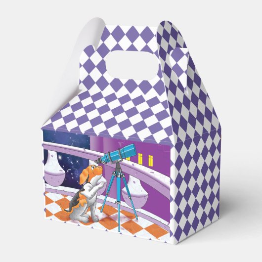 Ballotins Chiot et télescope beige roux dans le château (Arrière)