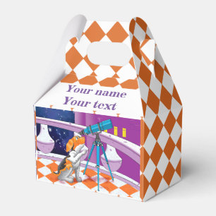 Ballotins Chiot et télescope beige roux dans le château