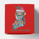 Ballotins chiot noir et brun mignon avec stockage de noël (Haut)