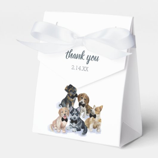 Ballotins Chiot pur | Cravate noire Élégant Baby shower mign (Verso)