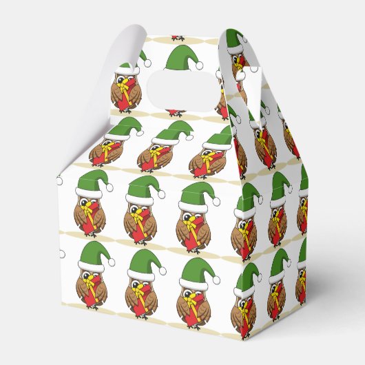 Ballotins Chouette elfe de Noël avec présent (Arrière)