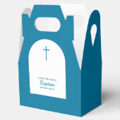 Ballotins Christian Baptême Christening Boy Blue Arch (Ouvert)