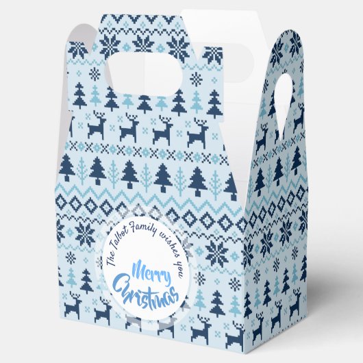 Ballotins CHRISTMAS Blue Deer motif personnalisé Faveur G (Ouvert)