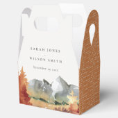 Ballotins Chute Rouille Orange Mountain Trees Mariage de feu (Ouvert)