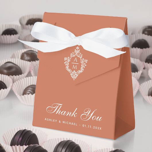 Ballotins Cimetière Mariage en terre cuite Monogramme Merci