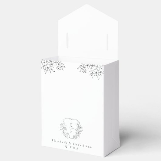 Ballotins Cimetière Monogramme en fleurs de cerisier à main  (Ouvert)