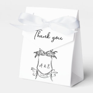 Ballotins Cimier noir blanc mariage boîte de préférence