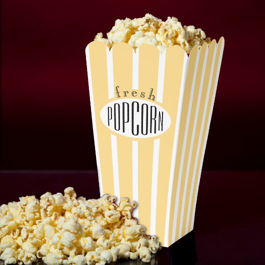 Ballotins Cinéma frais rayé jaune et blanc Popcorn