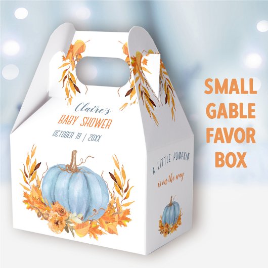 Ballotins Citrouille bleu Automne Baby shower Ballotin
