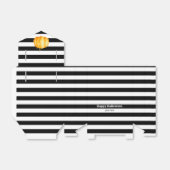 Ballotins Citrouille. Fête d'Halloween. Bande noire et blanc (Déplié)