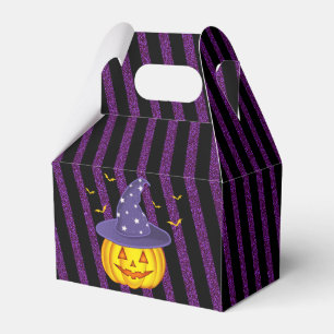 Ballotins Citrouille Halloween à rayures violettes et à rayu