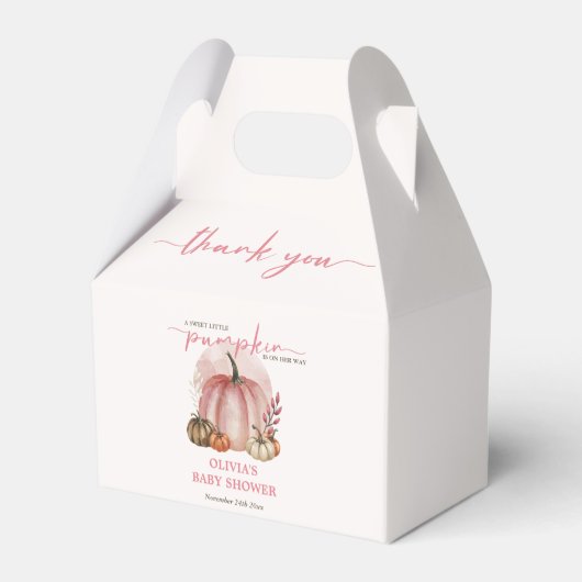 Ballotins Citrouille rose sur son chemin Automne Baby shower (Arrière)