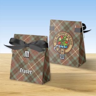 Ballotins Clan Fraser Crest sur la chasse Tartan Patiné