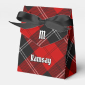 Ballotins Clan Ramsay Crest sur Red Tartan (Verso)