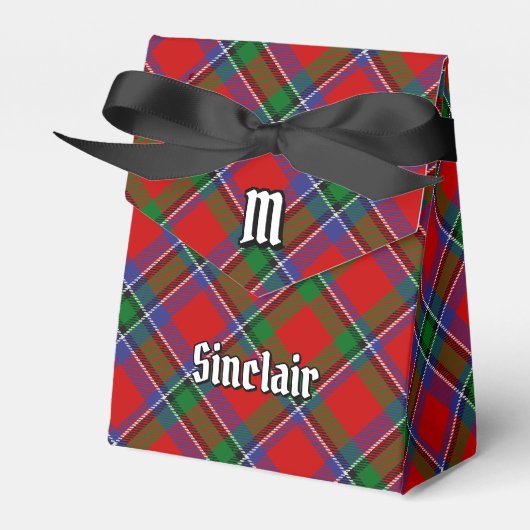 Ballotins Clan Sinclair Crest sur Red Tartan (Verso)