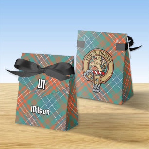 Ballotins Clan Wilson Crest au-dessus de Tartan antique