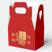 Ballotins Classic élégant logo chinois mariage rouge floral (Ouvert)