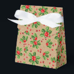 Ballotins Classic Holiday Green Holly Red Berries<br><div class="desc">Contemporain classique Noël saison Fêtes de Noël Holly baies et motif feuille sur un arrière - plan rustique de style papier kraft faux brun. Disponible sur des produits tels que l'emballage et le papier de mouchoir,  étiquettes d'adresse de retour,  étiquettes cadeaux,  sacs et ballotins,  autocollants et rubans.</div>