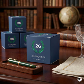 Ballotins Classic Navy Blue & Green Laurel Wreath Graduation