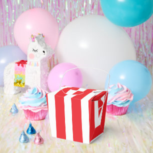 Ballotins Classique grandes boîtes à emporter rayées rouge v