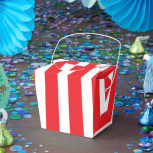 Ballotins Classique petites boîtes à emporter rayées rouge v