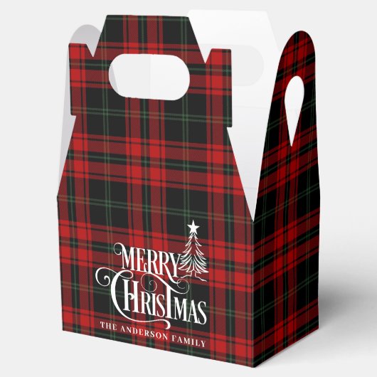 Ballotins Classique Retro Rouge & Buffle Vert Plaid Noël (Ouvert)