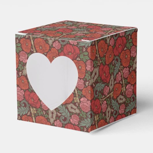 Ballotins Clé ancienne Steampunk victorienne Coquelicots rou (Verso)