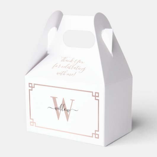 Ballotins Clé grecque blanche et Rose rose or Monogramme (Verso)