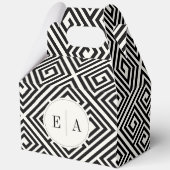 Ballotins Clé grecque classique Mariage géométrique noir et  (Recto)