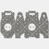 Ballotins Clé grecque classique Mariage géométrique noir et (Déplié)