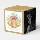 Ballotins Cloches d'or arc rouge 50e anniversaire mariage (Verso)