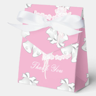 Ballotins Cloches mariages + Merci rose floral