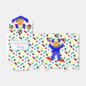 Ballotins Clown de cirque en jonglage mignon sur Polka Dot (Déplié)