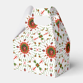 Ballotins Coccinelle de Noël Papier Rouge Blanc Vert