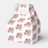 Ballotins Cochon Avec Snowman En Hiver Pour Noël Ballotin (Arrière)