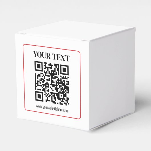 Ballotins Code QR simple noir et blanc avec bordure rouge (Verso)
