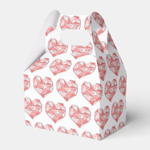 Ballotins Coeur d'aquarelle géométrique rose