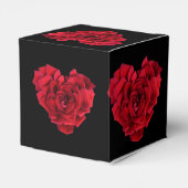 Ballotins Cœur de rose rouge romantique sur fond noir (Arrière)