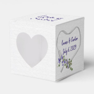 Ballotins Coeur de ruban blanc mariage