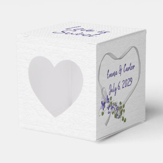 Ballotins Coeur de ruban blanc mariage (Verso)