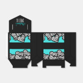 Ballotins Coeur de zèbre turquoise Douce 16 Favoris d'annive (Déplié)