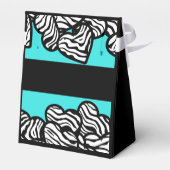 Ballotins Coeur de zèbre turquoise Douce 16 Favoris d'annive (Arrière)