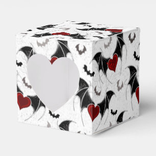 Ballotins Coeur d'Halloween avec ailes de chauve-souris noir