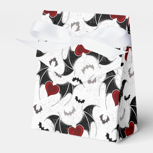 Ballotins Coeur d'Halloween avec ailes de chauve-souris noir (Verso)