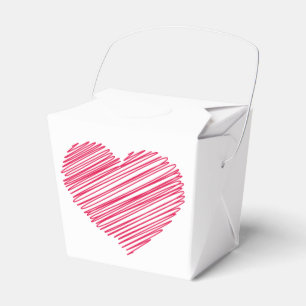 Ballotins Cœur Doodle Amour Rouge Rose Boîte de Fête de Mari